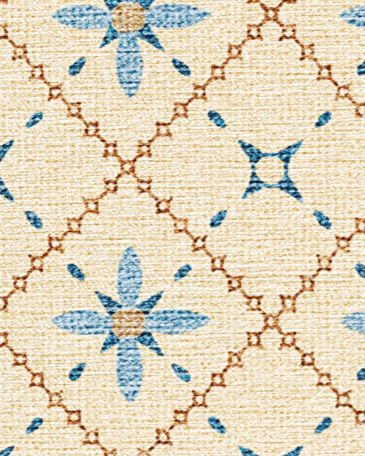 Alva Ivory & Slate Blue Rug