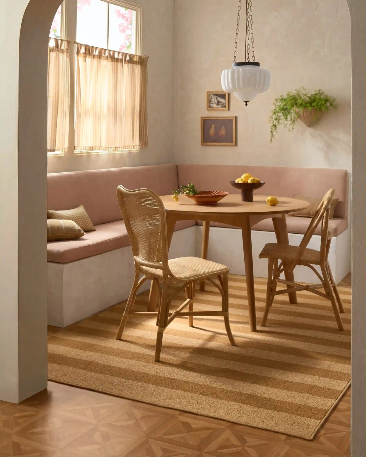 Nolan Bold Stripe Natural & Dark Natural Performance Weave Rug