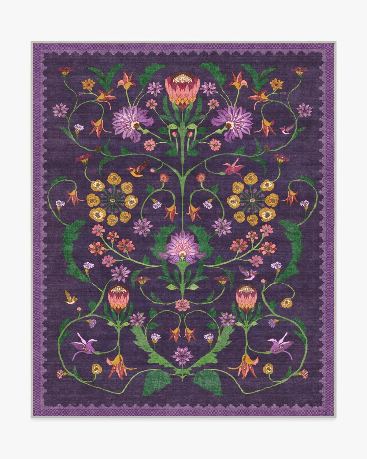 Protea Plum Rug by Iris Apfel