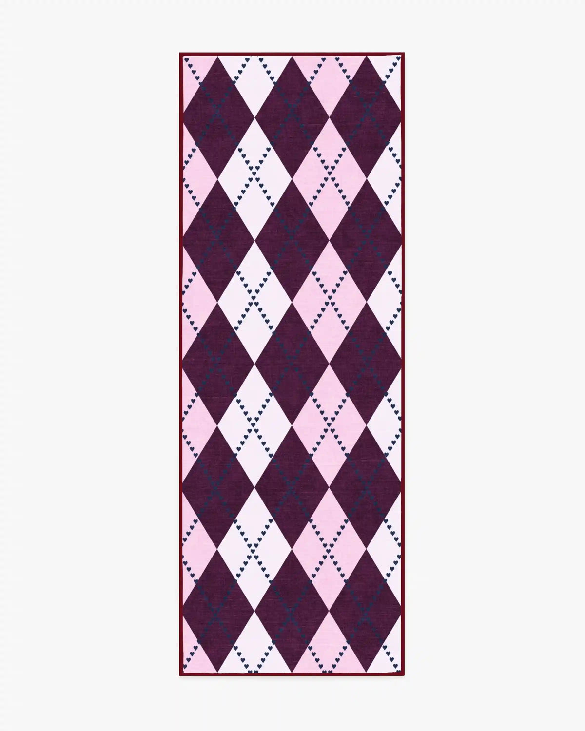 143 Argyle Burgundy & Pink Rug by Humberto Leon