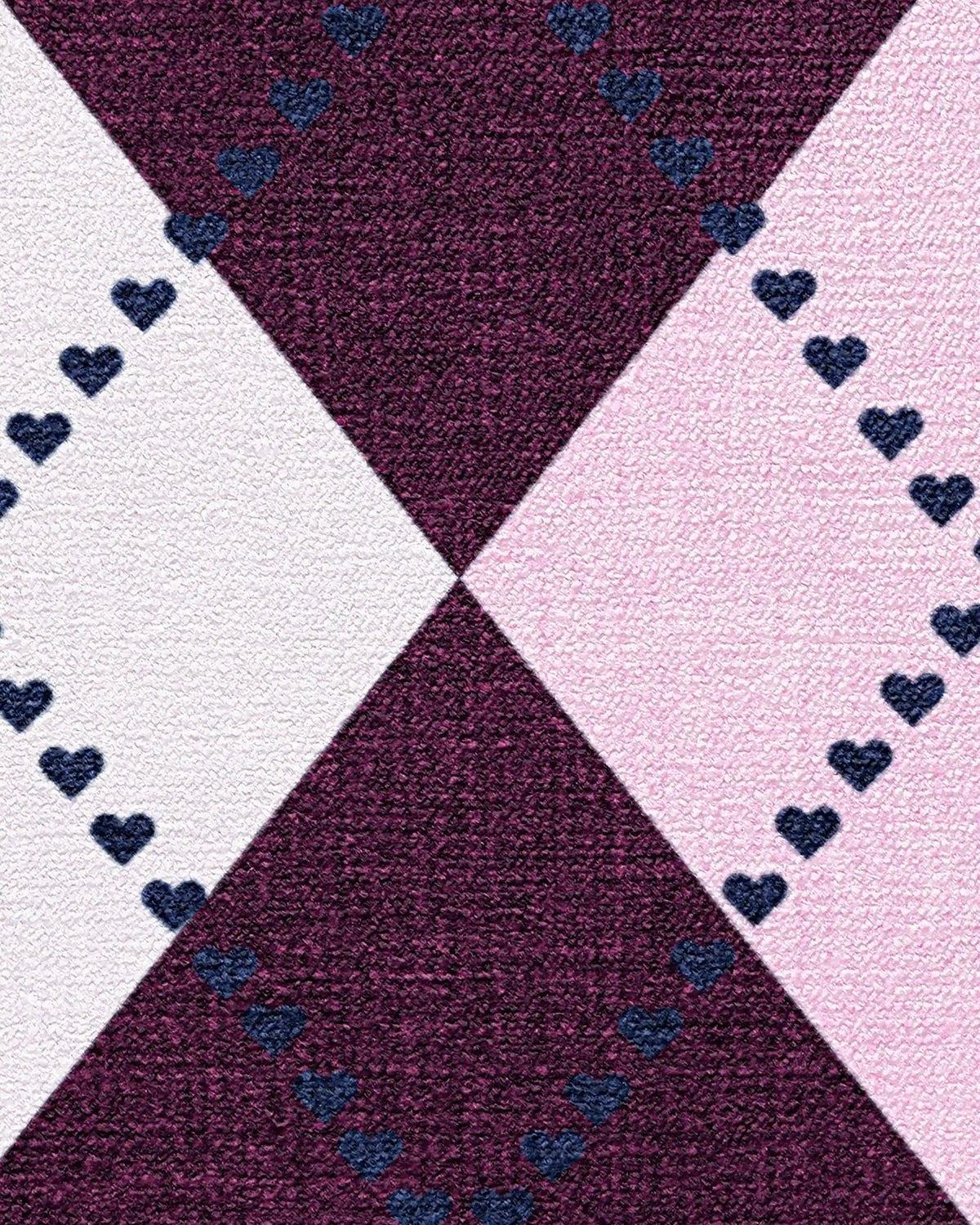 143 Argyle Burgundy & Pink Rug by Humberto Leon
