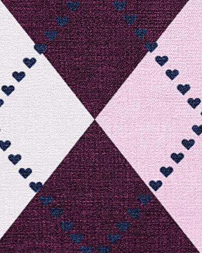 143 Argyle Burgundy & Pink Rug by Humberto Leon