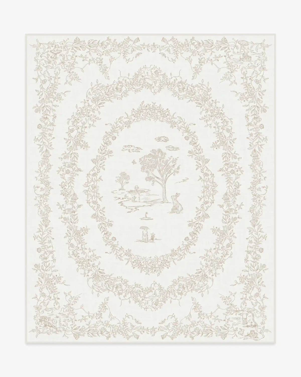 Bashful Bunny Toile Ivory Rug