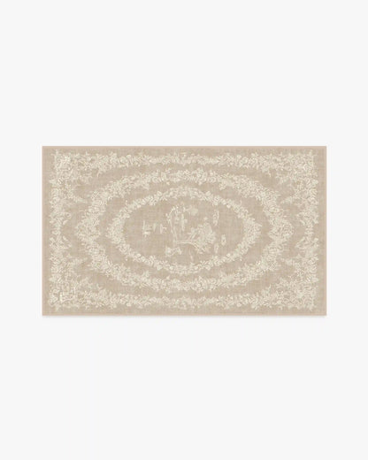 Bashful Bunny Toile Natural Rug