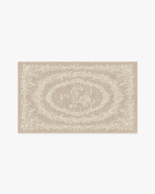 Bashful Bunny Toile Natural Rug