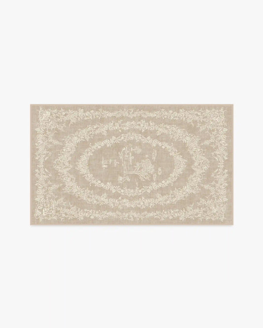 Bashful Bunny Toile Natural Rug