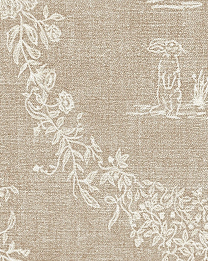 Bashful Bunny Toile Natural Rug