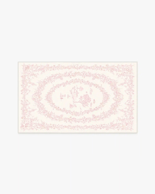 Bashful Bunny Toile Pink Rug