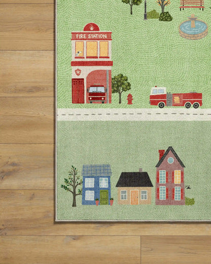 About Town Green Rug