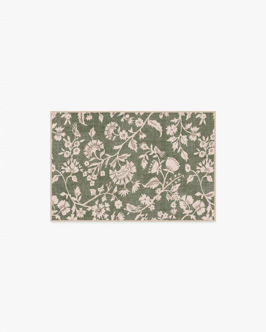 Brenna Olive Green & Cream Rug