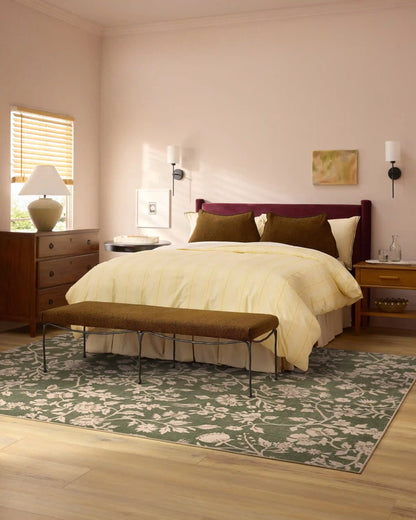 Brenna Olive Green & Cream Rug