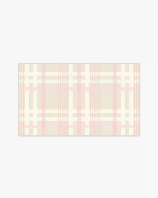Charming Plaid Pink Rug