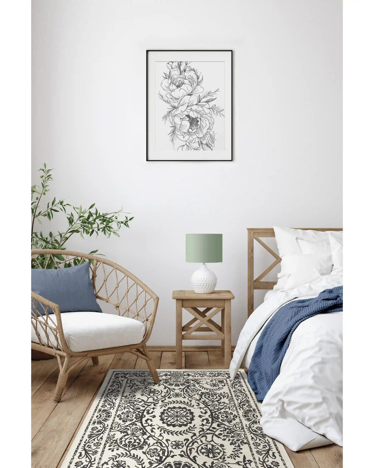 Delphina Black & White Rug