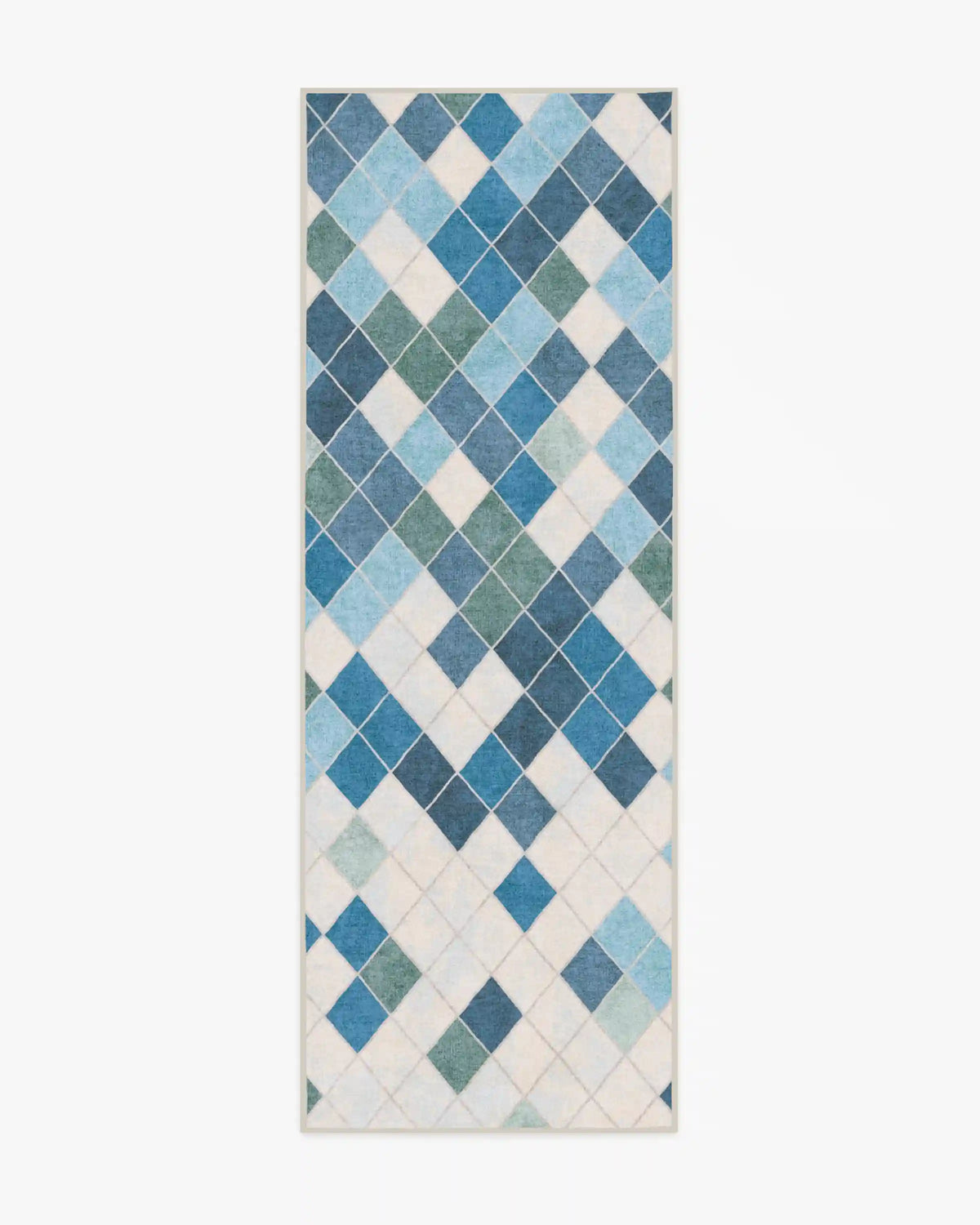 Diamond Mosaic Blue Rug