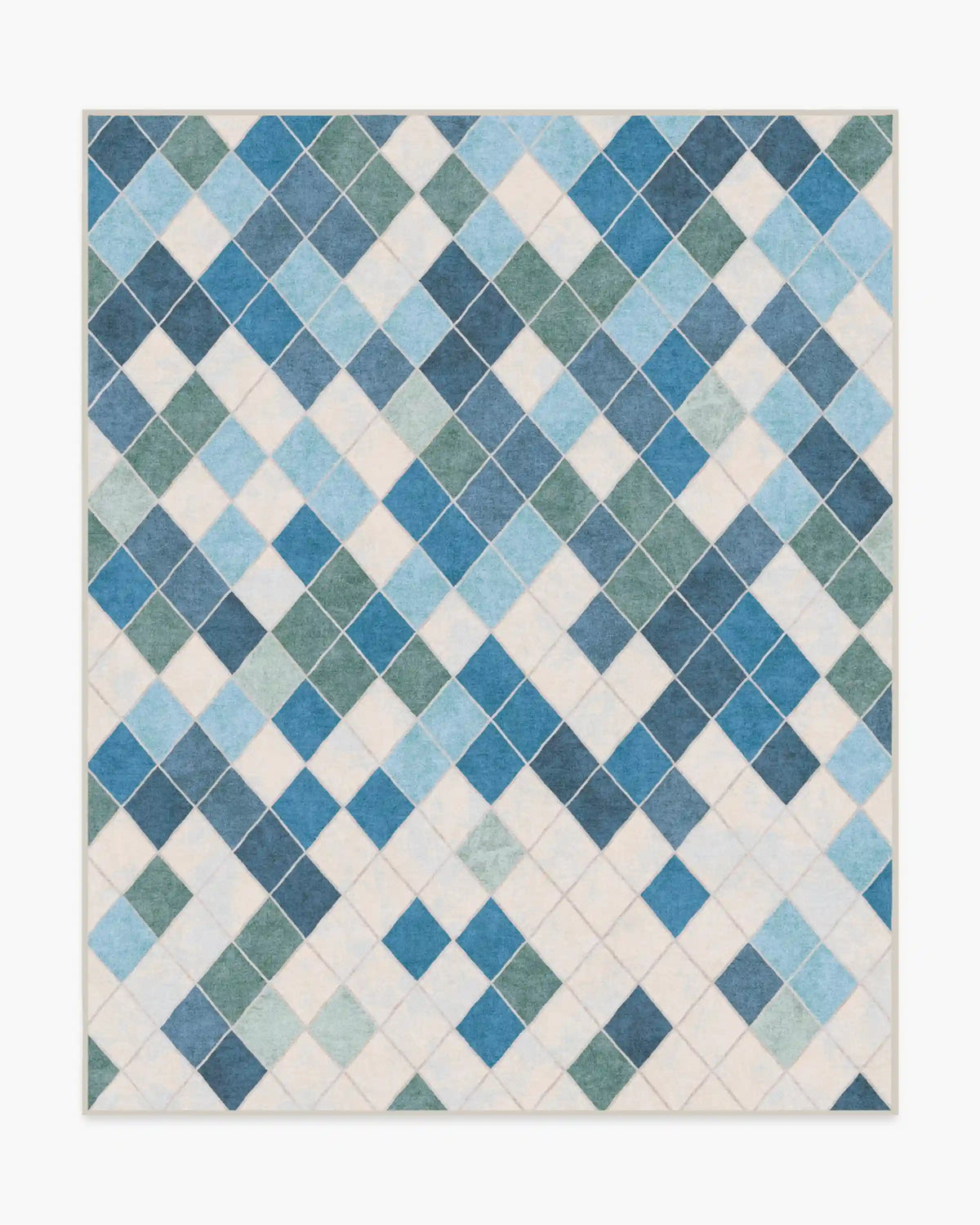 Diamond Mosaic Blue Rug