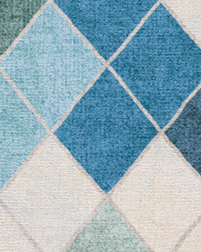 Diamond Mosaic Blue Rug