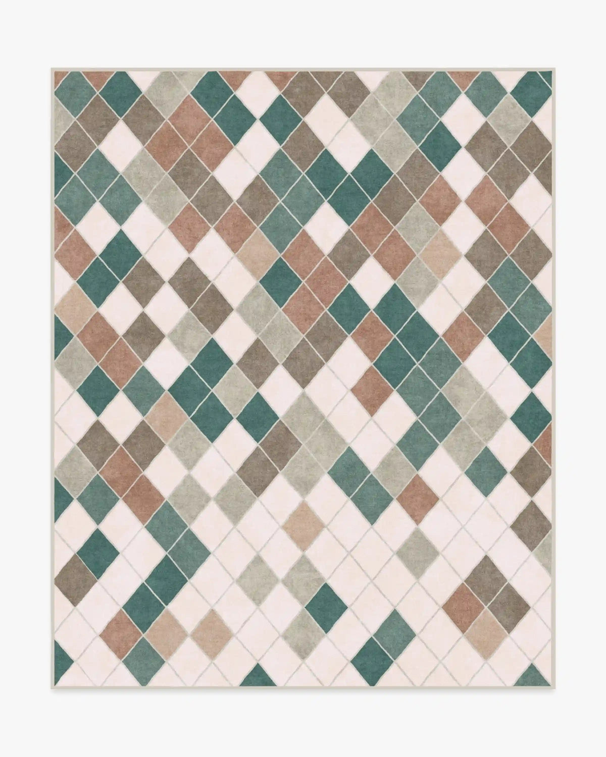 Diamond Mosaic Neutral Teal Rug