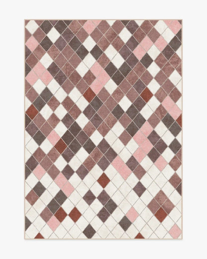 Diamond Mosaic Terracotta Rug