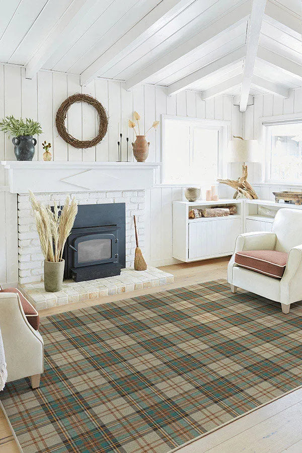 Dress Stewart Tartan Khaki Rug