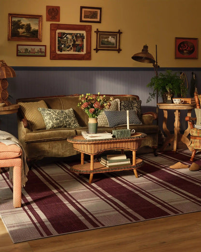 Easton Plaid Burgundy Rug