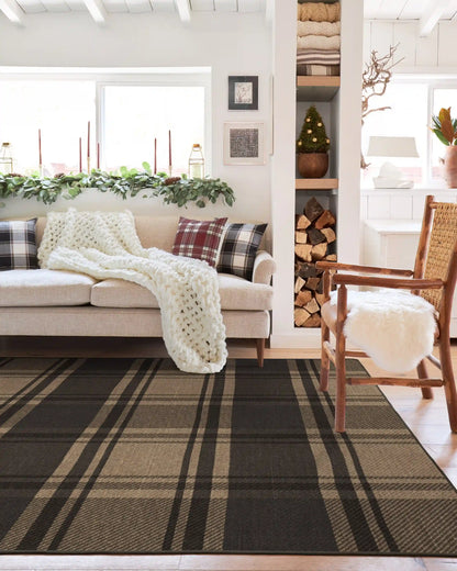 Easton Plaid Charcoal & Natural Rug