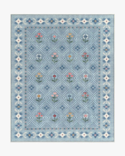 Ella Slate Blue Rug by Anthropologie