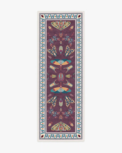 Flutterby Burgundy Rug by Iris Apfel