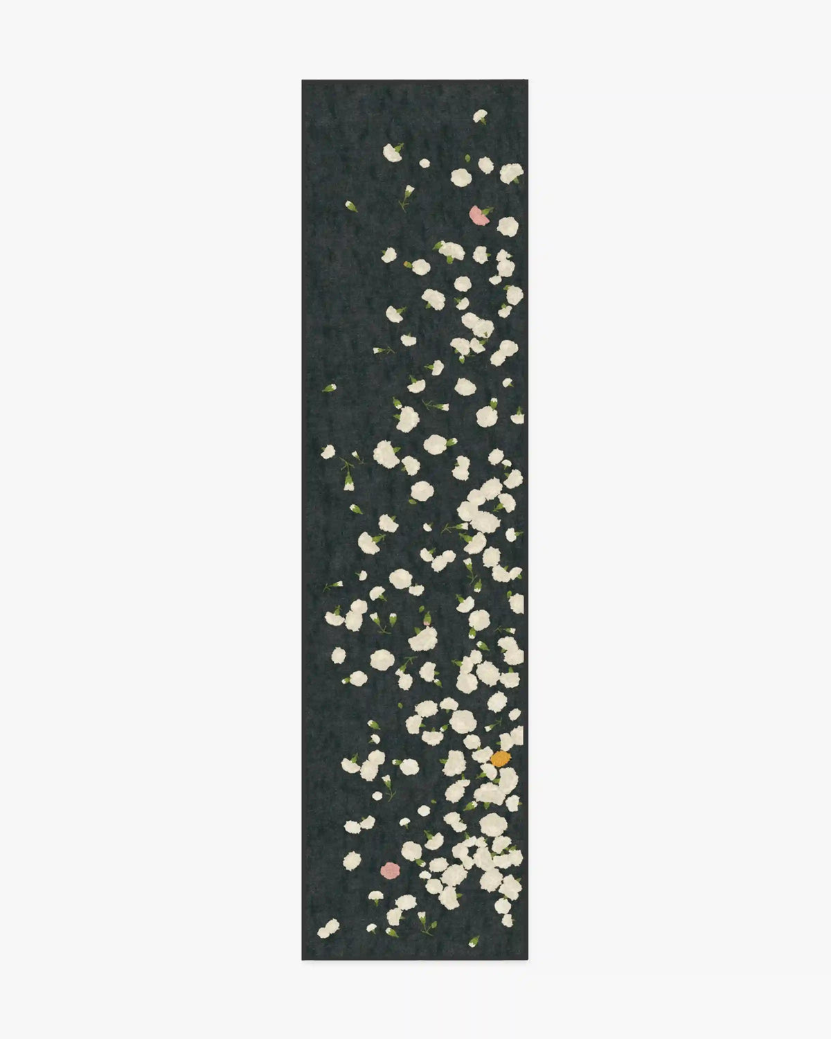 Fluttering Carnations Charcoal & Ivory Rug by The Local Project