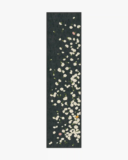 Fluttering Carnations Charcoal & Ivory Rug by The Local Project