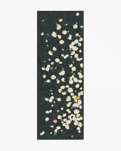 Fluttering Carnations Charcoal & Ivory Rug by The Local Project