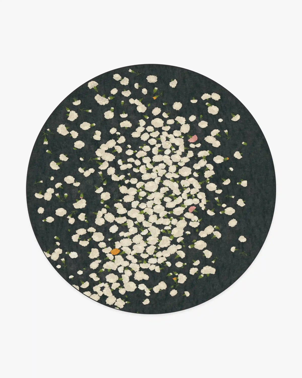 Fluttering Carnations Charcoal & Ivory Rug by The Local Project