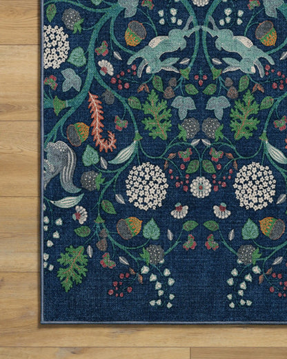 Foxglove Forest Blue Multicolor Rug