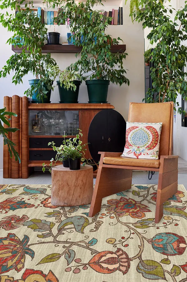 Frida Floral Natural Rug