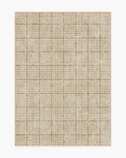 Glen Plaid Camel & Burgundy Rug