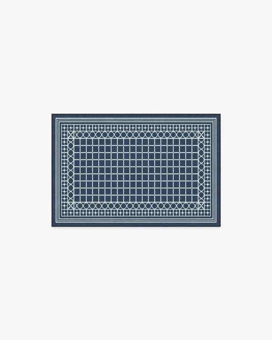 Palm Beach Navy Rug by Gray Malin