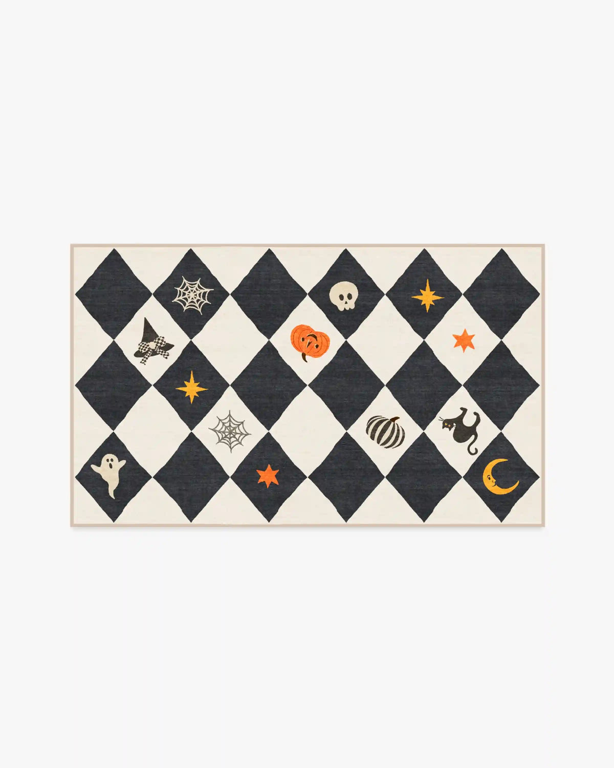 Halloween Harlequin Ivory & Charcoal Rug