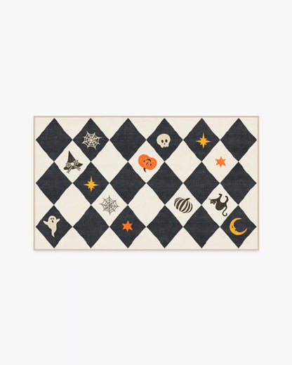 Halloween Harlequin Ivory & Charcoal Rug
