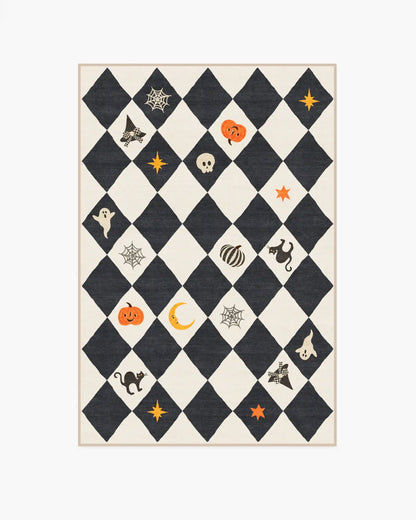 Halloween Harlequin Ivory & Charcoal Rug