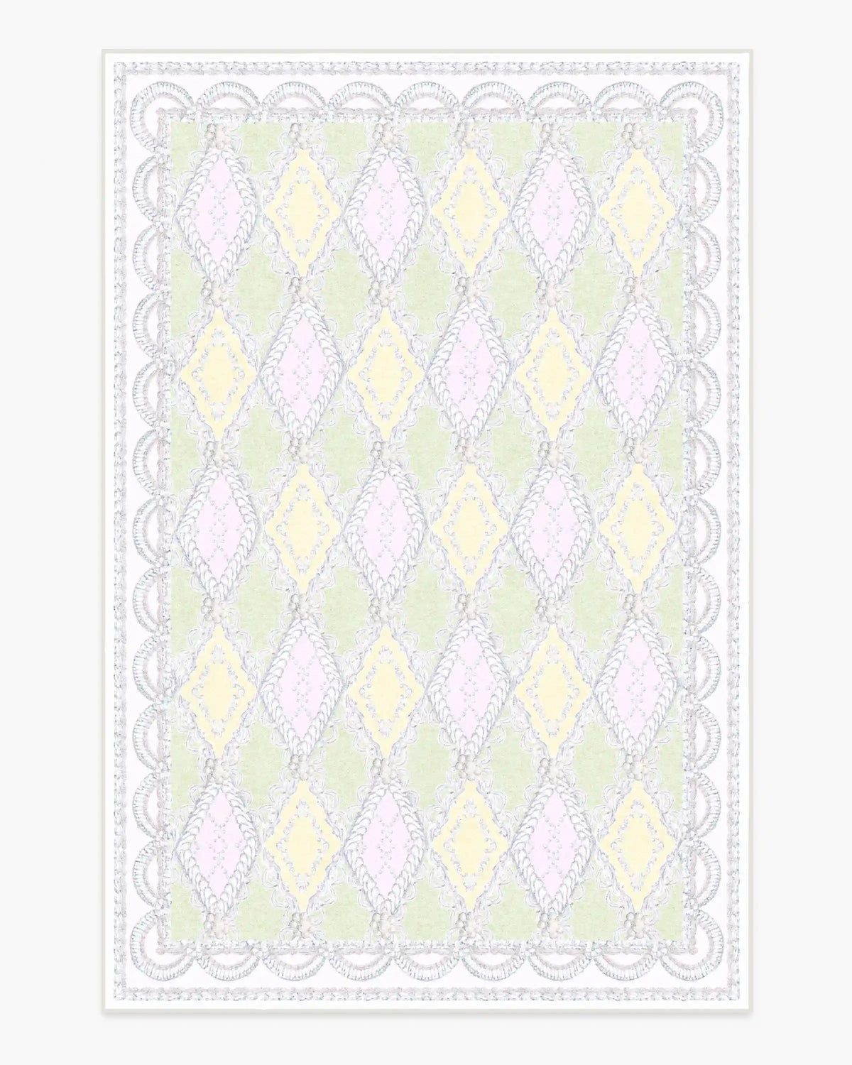 Happy Birthday Popo Pistachio & Lemon Rug by Humberto Leon