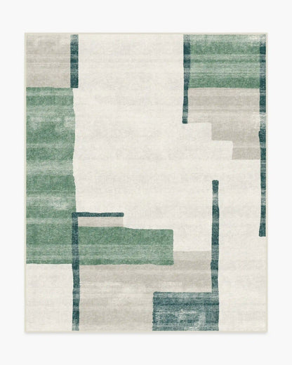 Haylan Ivory & Green Rug