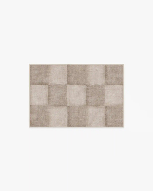 Hearth Check Warm Grey Rug