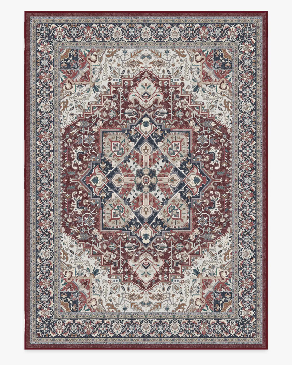 Hendesi Heriz Bordeaux Rug