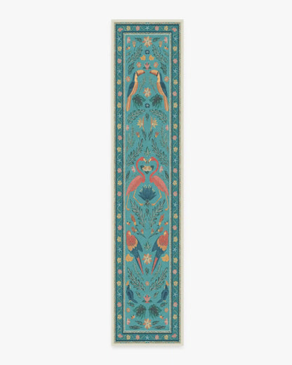 Birds Of A Feather Aqua Rug by Iris Apfel