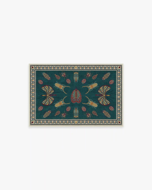 Flutterby Teal Rug by Iris Apfel