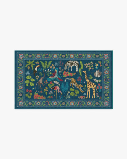 Jingle Jungle Royal Blue Rug by Iris Apfel