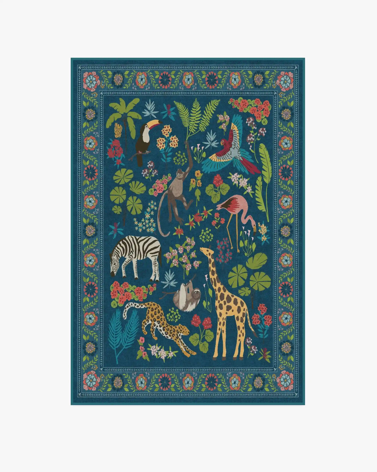 Jingle Jungle Royal Blue Rug by Iris Apfel