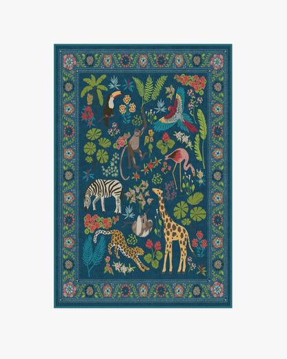 Jingle Jungle Royal Blue Rug by Iris Apfel