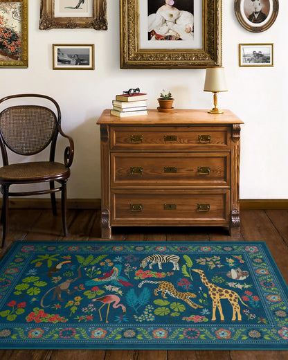 Jingle Jungle Royal Blue Rug by Iris Apfel