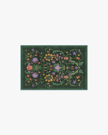 Protea Forest Green Rug by Iris Apfel