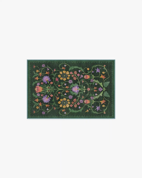 Protea Forest Green Rug by Iris Apfel